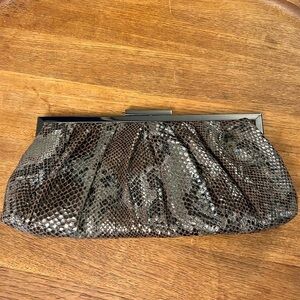 OLGA BERG SNAKESKIN CLUTCH/SHOULDER BAG